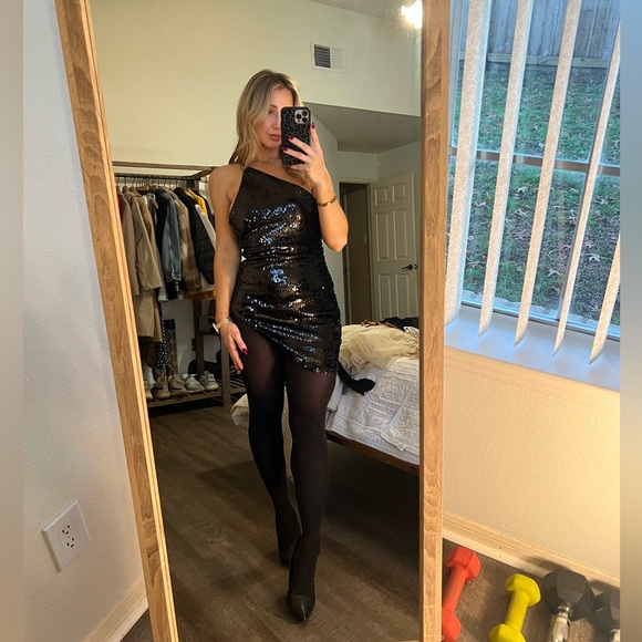 H:ours black sequin mini dress from Revolve - Picture 3 of 3